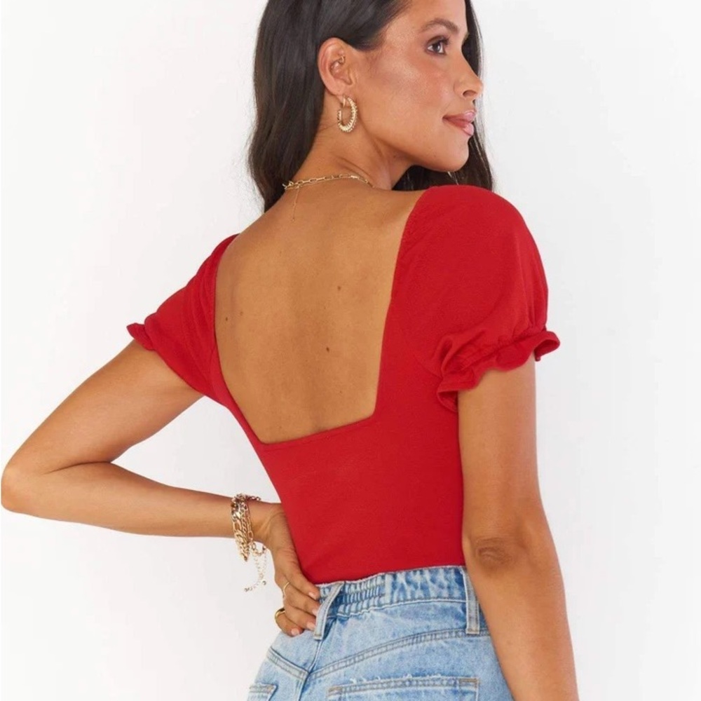 Red Show Me Your MuMu Baker Bodysuit NWT